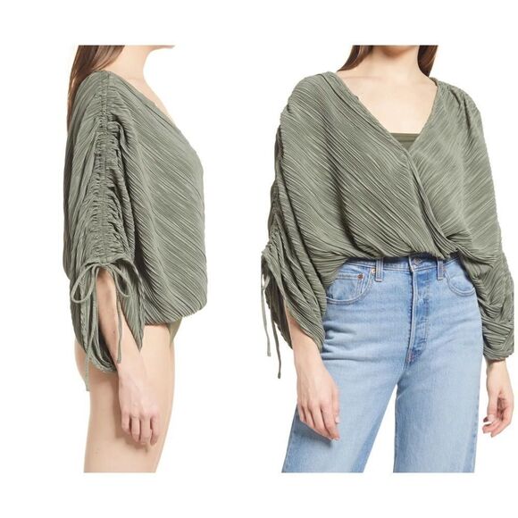 4SI3NNA Brooklyn Long Sleeve Surplice Bodysuit M - Picture 2 of 7